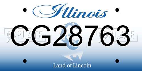 CG28763 Illinois License Plate