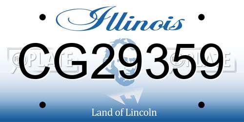 CG29359 Illinois License Plate