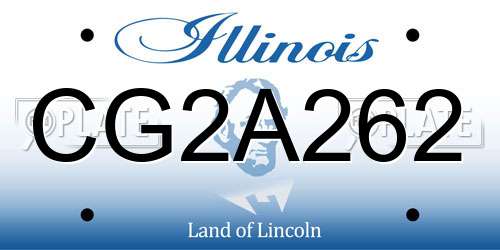 CG2A262 Illinois License Plate