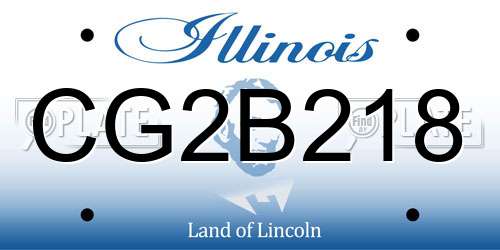 CG2B218 Illinois License Plate