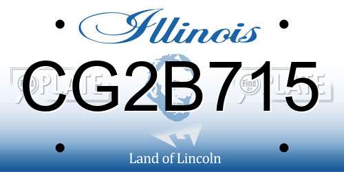 CG2B715 Illinois License Plate