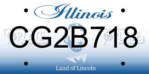 CG2B718 Illinois License Plate