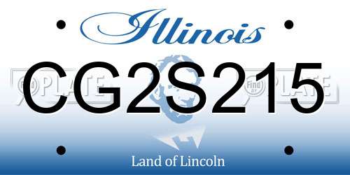 CG2S215 Illinois License Plate