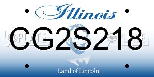 CG2S218 Illinois License Plate