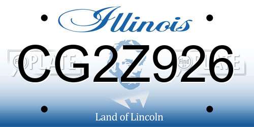 CG2Z926 Illinois License Plate