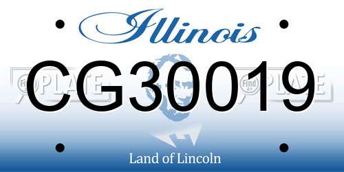 CG30019 Illinois License Plate