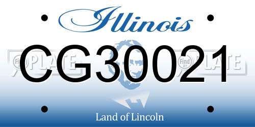 CG30021 Illinois License Plate