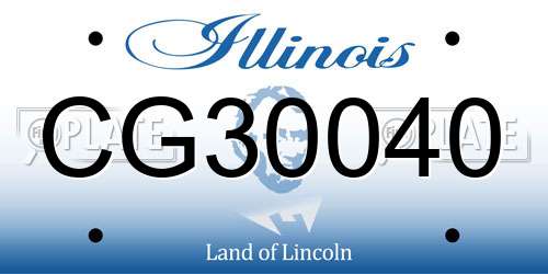 CG30040 Illinois License Plate