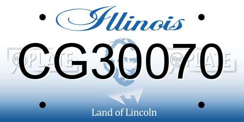 CG30070 Illinois License Plate