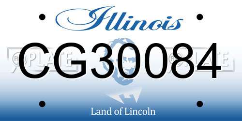 CG30084 Illinois License Plate