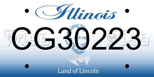 CG30223 Illinois License Plate