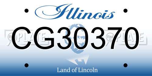 CG30370 Illinois License Plate