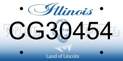 CG30454 Illinois License Plate