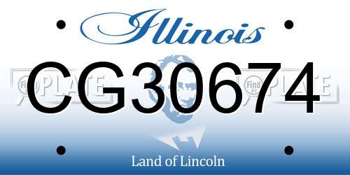 CG30674 Illinois License Plate
