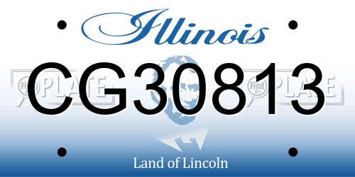 CG30813 Illinois License Plate
