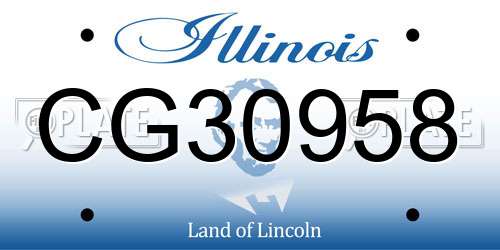 CG30958 Illinois License Plate
