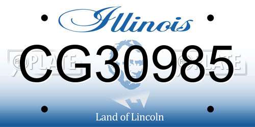 CG30985 Illinois License Plate