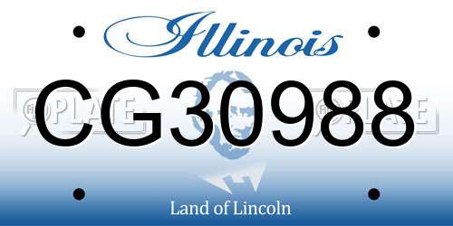 CG30988 Illinois License Plate