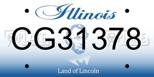 CG31378 Illinois License Plate