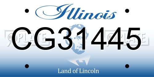 CG31445 Illinois License Plate