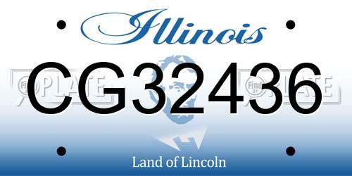 CG32436 Illinois License Plate