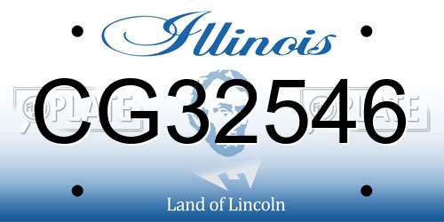 CG32546 Illinois License Plate