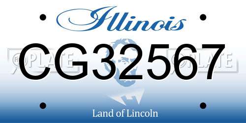CG32567 Illinois License Plate