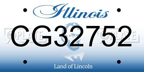 CG32752 Illinois License Plate