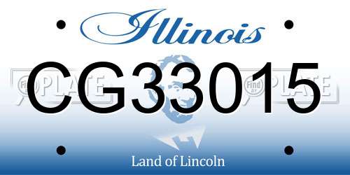 CG33015 Illinois License Plate