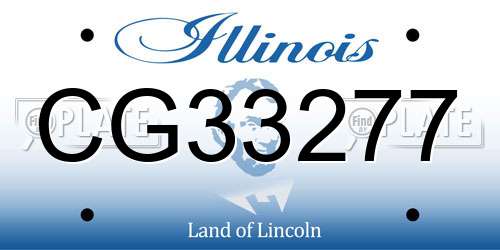 CG33277 Illinois License Plate