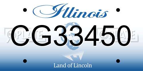 CG33450 Illinois License Plate