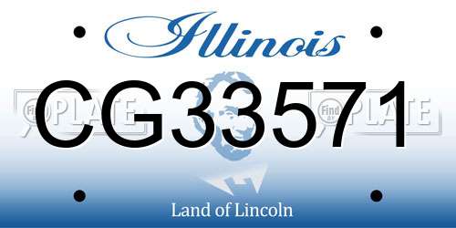 CG33571 Illinois License Plate
