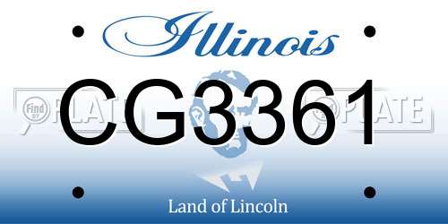 CG3361 Illinois License Plate