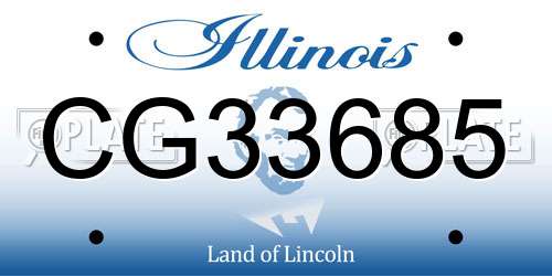CG33685 Illinois License Plate