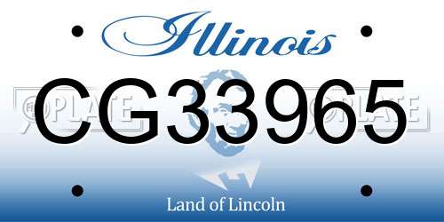CG33965 Illinois License Plate