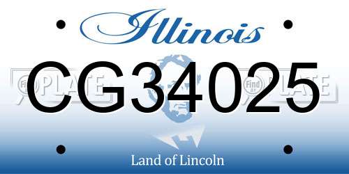 CG34025 Illinois License Plate