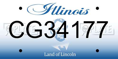 CG34177 Illinois License Plate
