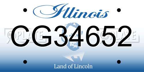 CG34652 Illinois License Plate