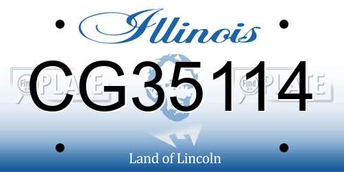 CG35114 Illinois License Plate