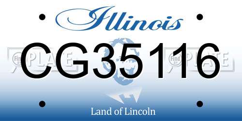 CG35116 Illinois License Plate