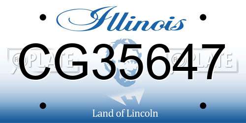 CG35647 Illinois License Plate