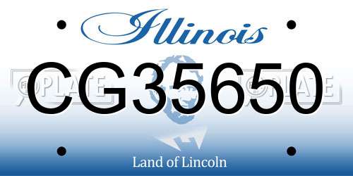 CG35650 Illinois License Plate