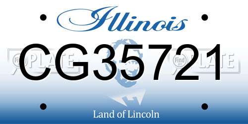 CG35721 Illinois License Plate