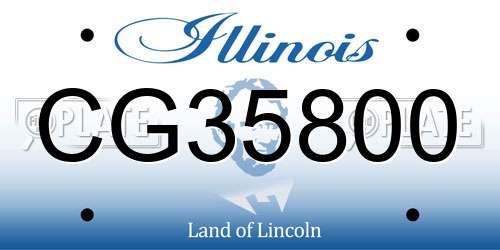 CG35800 Illinois License Plate