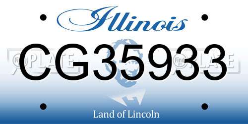 CG35933 Illinois License Plate