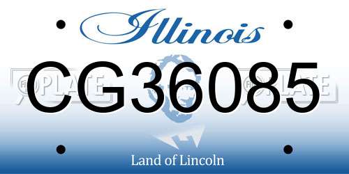 CG36085 Illinois License Plate