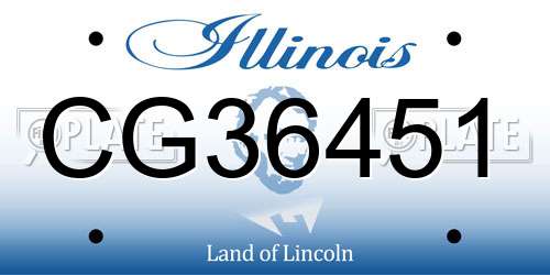 CG36451 Illinois License Plate