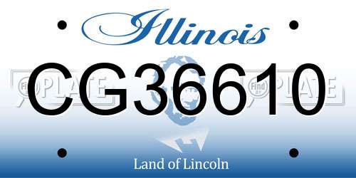 CG36610 Illinois License Plate