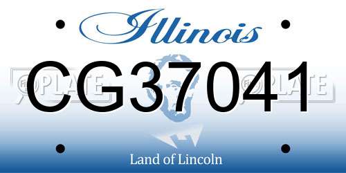 CG37041 Illinois License Plate