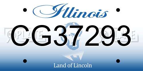 CG37293 Illinois License Plate